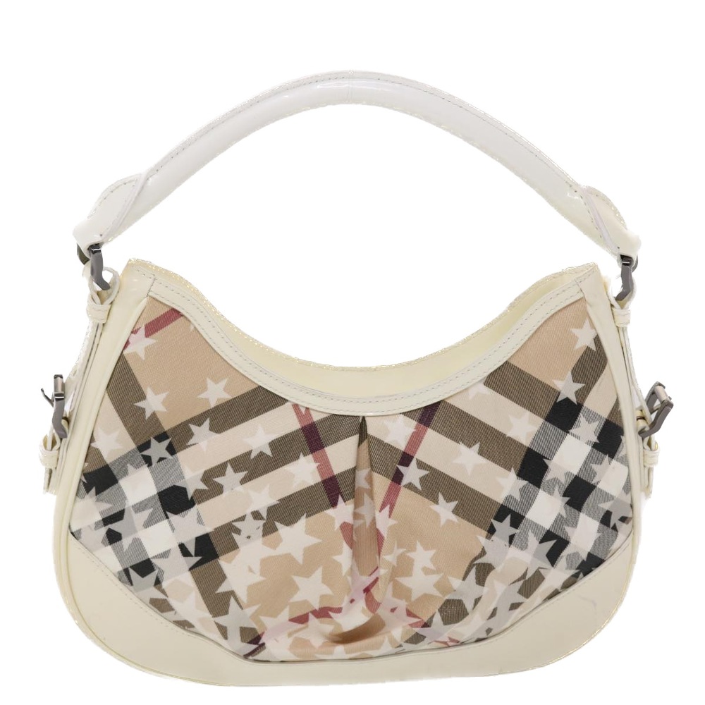 BURBERRY Nova Check Shoulder Bag PVC Leather Beige Auth yk7693B - Picture 2 of 16